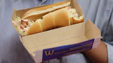 Tasting the McLobster sandwich from McDonald's
