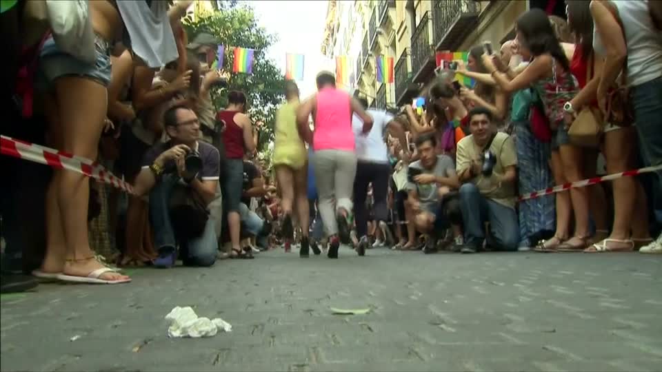 Madrid celebrates gay pride festivities with high heels race