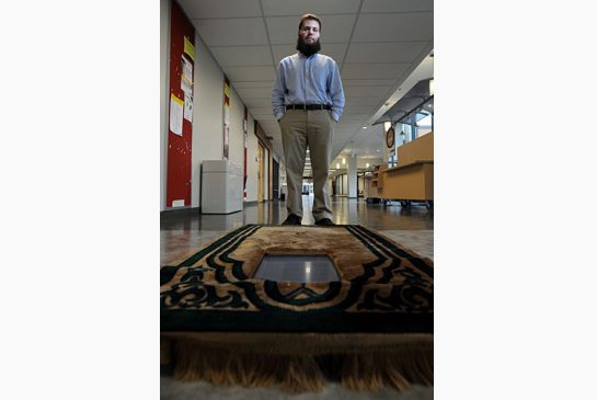 Fourth-year PhD student Wael Aboulsaadat is working on a multimedia device to use in prayer.
